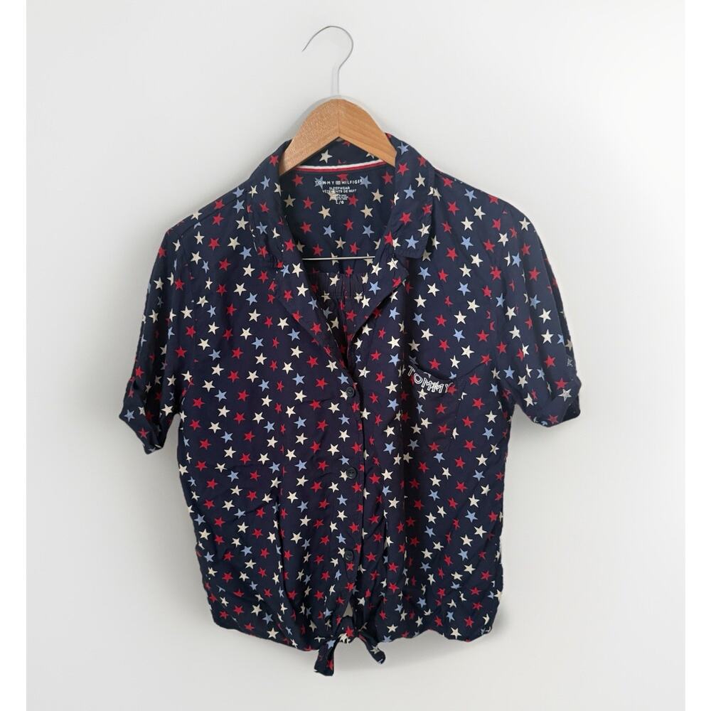Tommy Hilfiger USA Red White Blue Star American Patriotic Shorts Lounge Pajamas